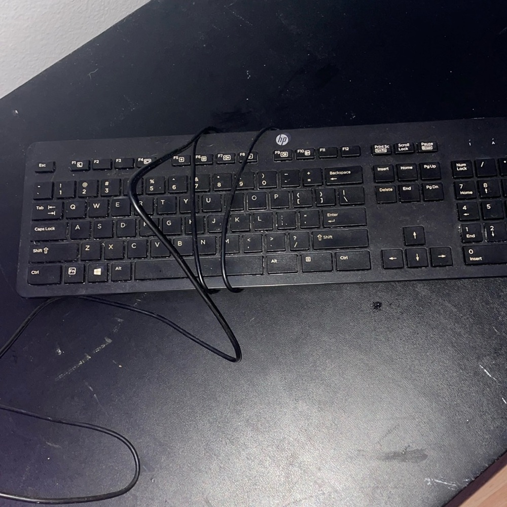 Slim HP Wired Computer Keyboard